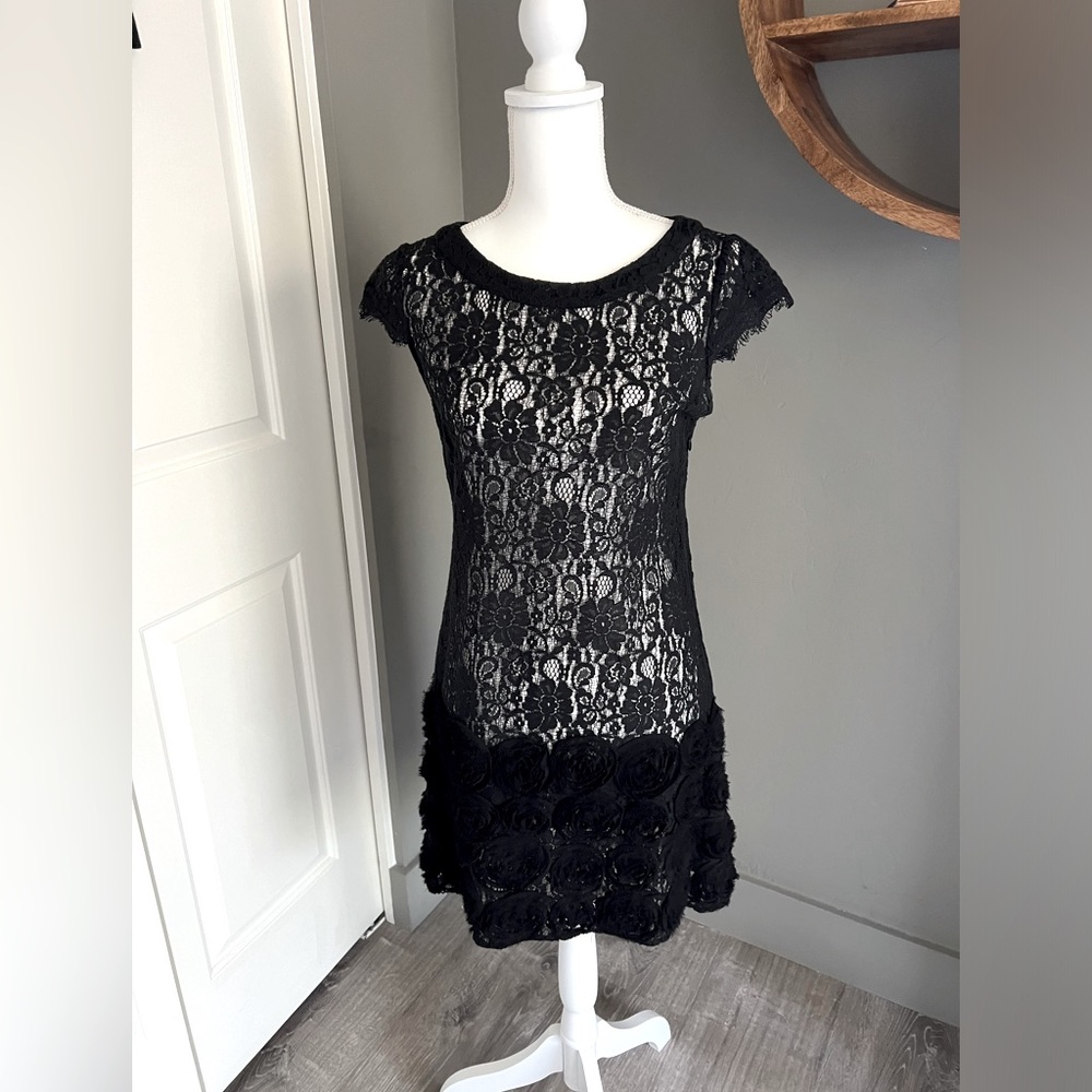 Lord & Taylor Black Lace Dress